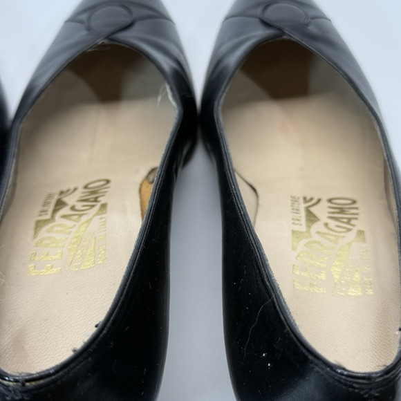Lot of 2 Pair Vintage Salvatore Ferragamo Pumps Women 5.5 B Black Leather - Picture 7 of 16